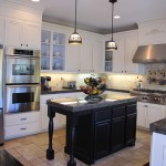 Charming  Traditional White Kitchen Black Island Photos , Lovely  Traditional White Kitchen Black Island Picture In Kitchen Category
