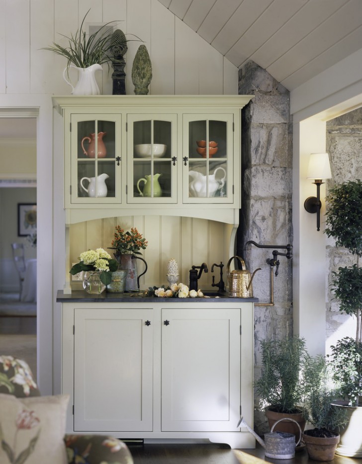Kitchen , Gorgeous  Farmhouse Bakers Racks for Kitchen Picture : Fabulous  Shabby Chic Bakers Racks For Kitchen Image