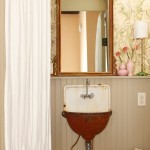Bathroom , Charming  Eclectic Small Wall Mounted Bathroom Sinks Image : Fabulous  Shabby Chic Small Wall Mounted Bathroom Sinks Inspiration