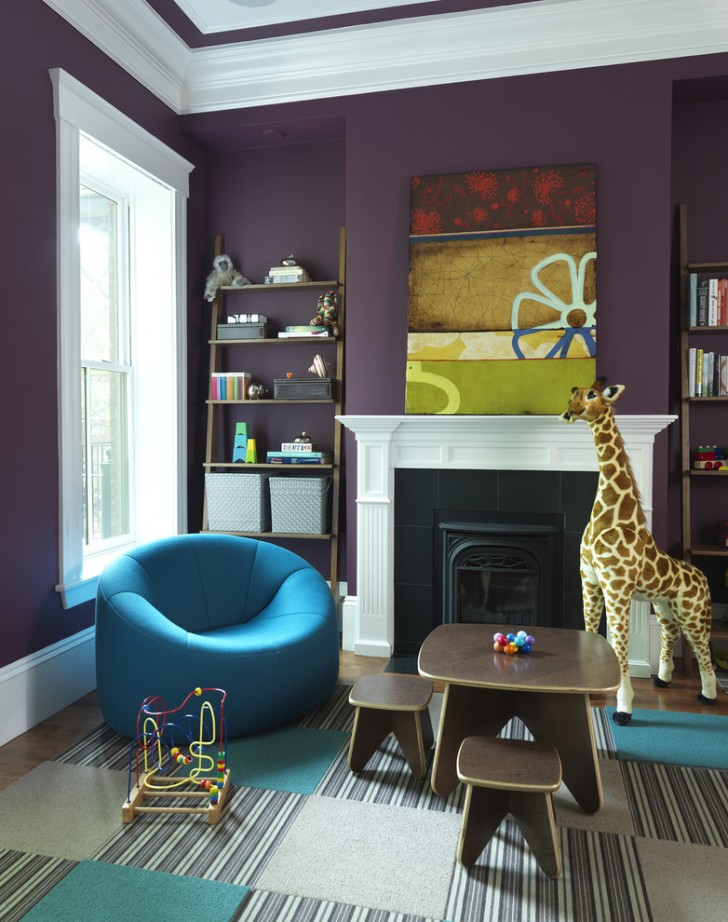 Living Room , Lovely  Contemporary Purple Parsons Chair Picture Ideas : Lovely  Contemporary Purple Parsons Chair Picture