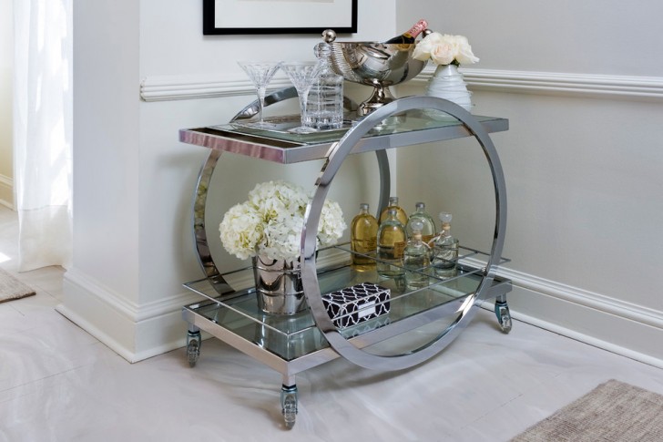 Dining Room , Stunning  Shabby Chic Vintage Bar Cart Image Ideas : Lovely  Contemporary Vintage Bar Cart Picture Ideas