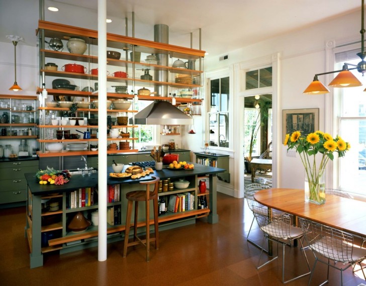 Kitchen , Gorgeous  Eclectic Kitchen Storage Sets Photo Ideas : Lovely  Industrial Kitchen Storage Sets Picture