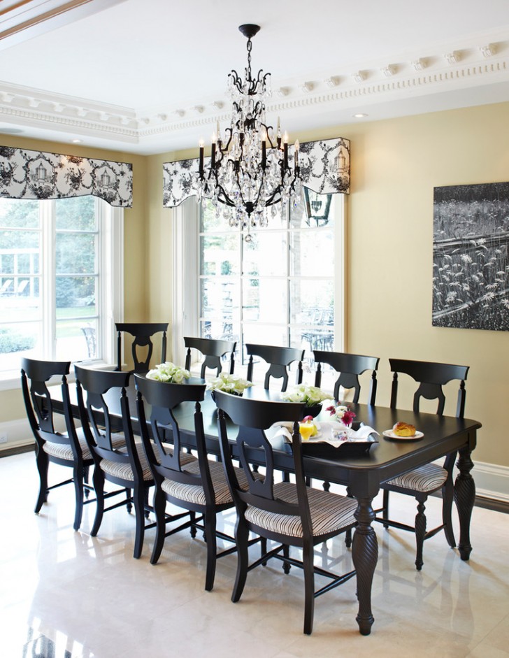 Dining Room , Gorgeous  Traditional Black Table Chairs Photo Inspirations : Lovely  Traditional Black Table Chairs Picture Ideas