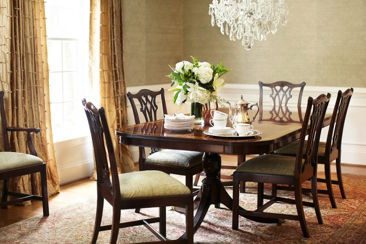 Living Room , Charming  Eclectic Dining Room Set Furniture Ideas : Lovely  Traditional Dining Room Set Furniture Image