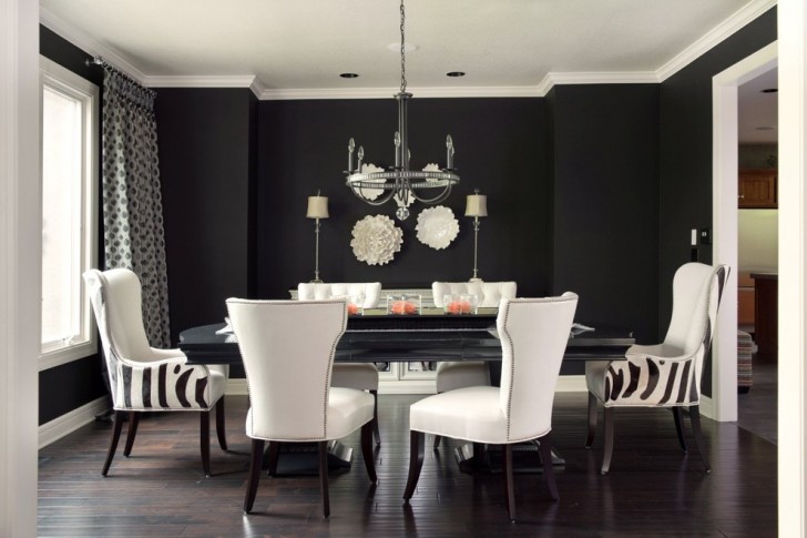 Dining Room , Gorgeous  Traditional Black Table Chairs Photo Inspirations : Lovely  Transitional Black Table Chairs Ideas