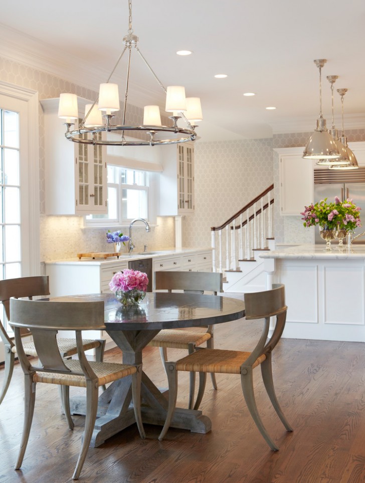 Dining Room , Lovely  Farmhouse Kitchen Tables with Chairs Picture : Lovely  Transitional Kitchen Tables With Chairs Photos