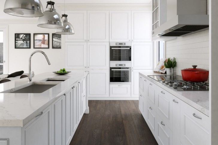 Kitchen , Wonderful  Contemporary White Kitchen Storage Inspiration : Lovely  Victorian White Kitchen Storage Image Ideas