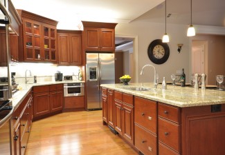 990x658px Gorgeous  Traditional Cherry Cabinets In Kitchen Photo Inspirations Picture in Kitchen