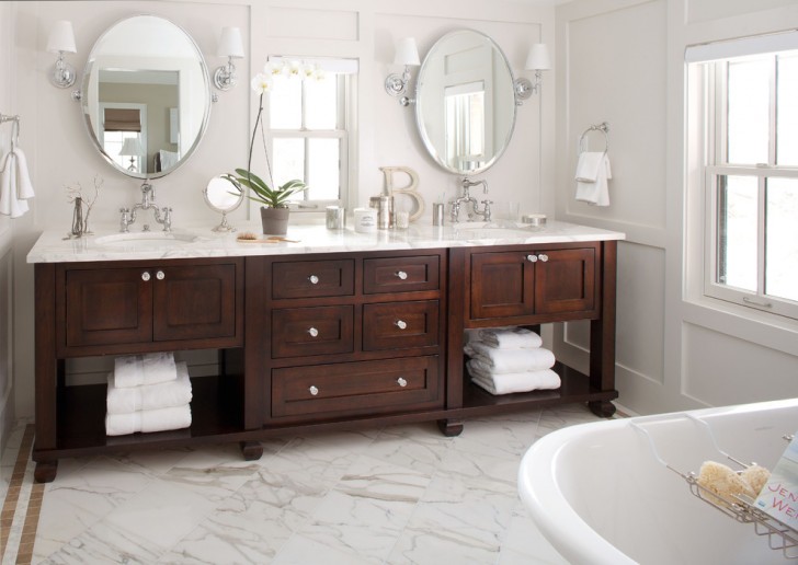 Bathroom , Lovely  Contemporary Double Vanities for Small Bathrooms Image Inspiration : Stunning  Traditional Double Vanities For Small Bathrooms Image