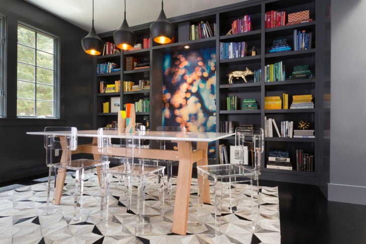 Dining Room , Stunning  Scandinavian Black Dining Room Table Set Picture Ideas : Wonderful  Contemporary Black Dining Room Table Set Picture Ideas